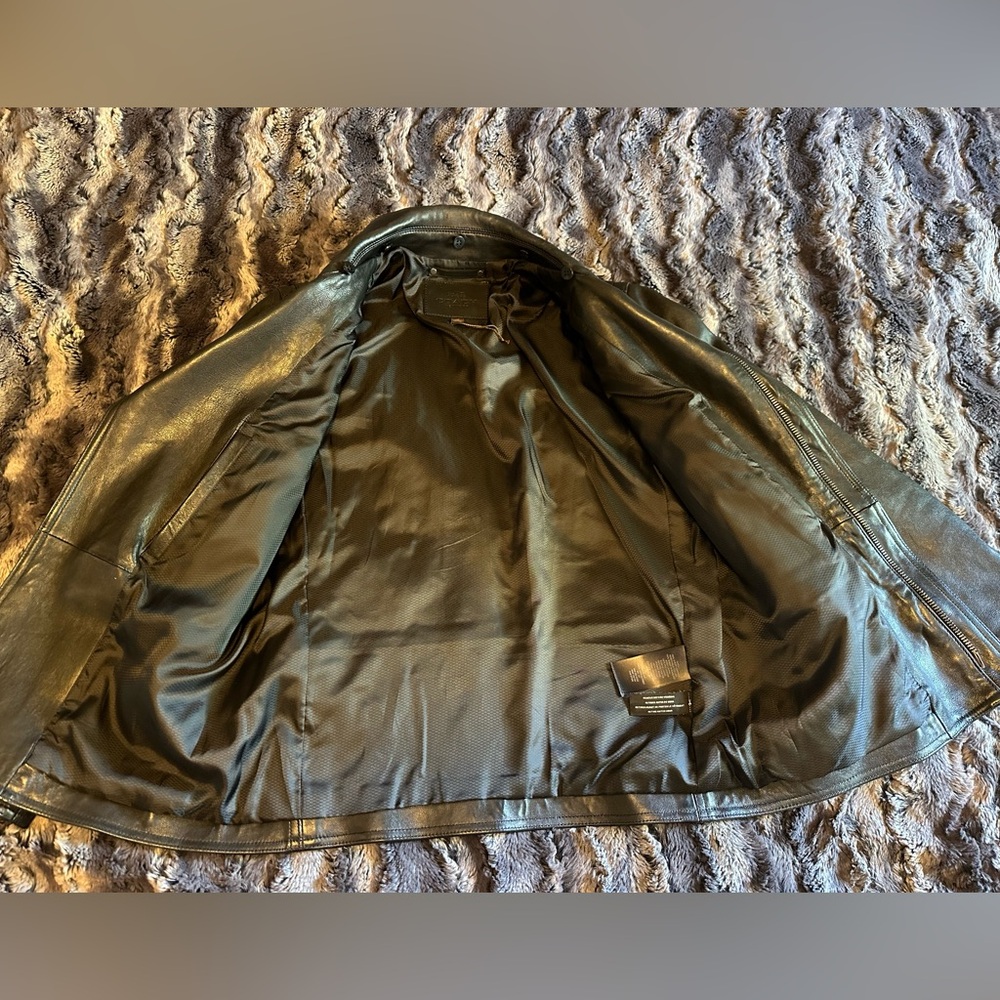 COACH Black Leather Jacket - Picture 2 of 4